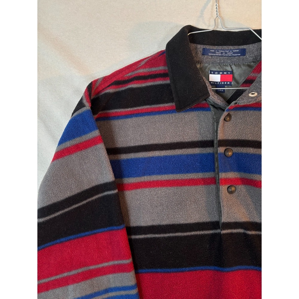VTG 90s Tommy Hilfiger Outdoors Expedition Fleece Jacket Mens LG Synchilla Snap - Picture 11 of 16